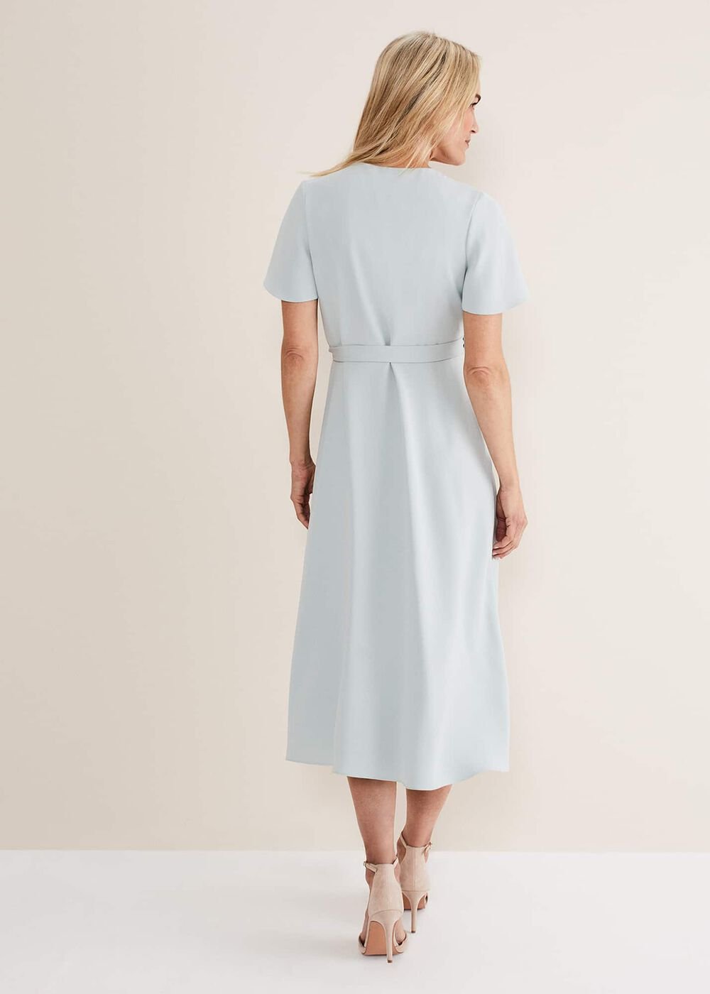 Julissa Ruffle Wrap Midi Dress - Eau De Nil