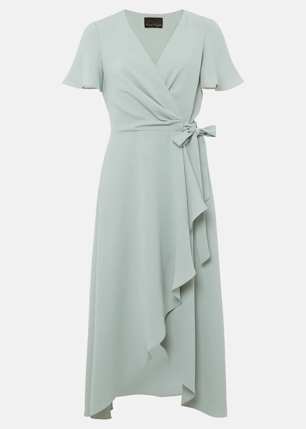 Julissa Ruffle Wrap Midi Dress - Eau De Nil