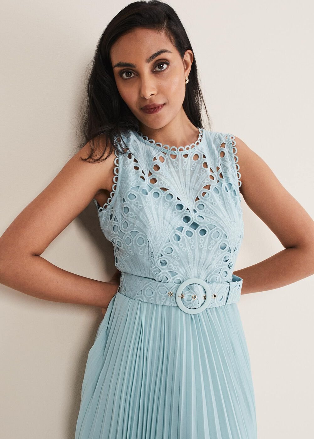 Petite Amora Lace Bodice Dress - Peppermint