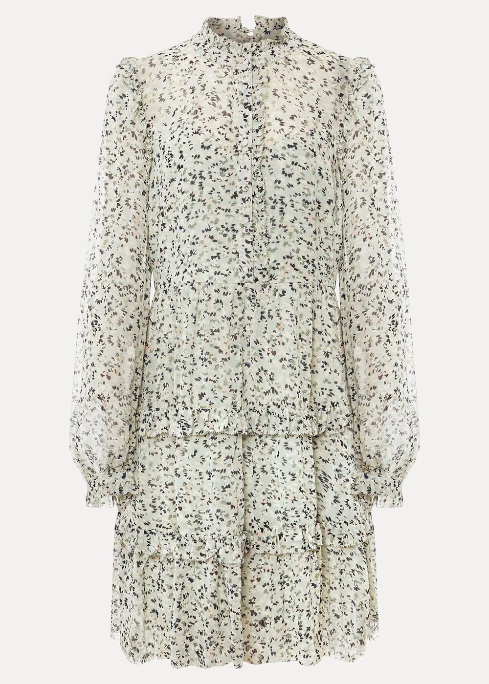 Harlow Floral Tiered Mini Dress - Eau De Nil/Multi