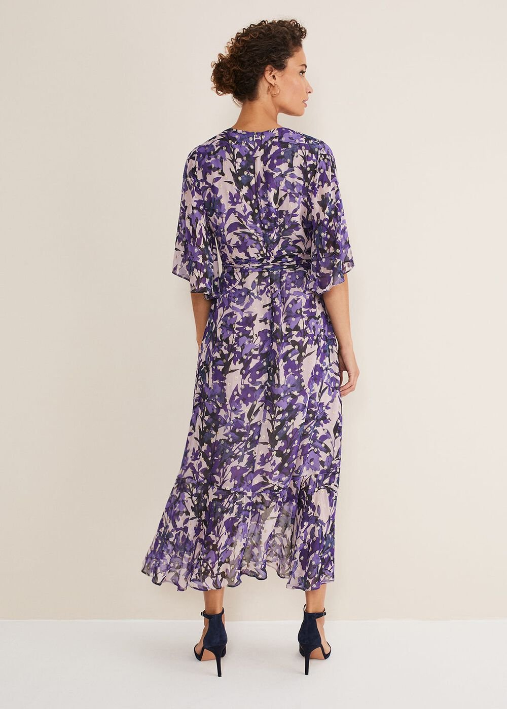 Juliette Floral Wrap Midaxi Dress - Latte/Multi
