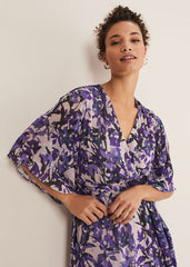 Juliette Floral Wrap Midaxi Dress - Latte/Multi