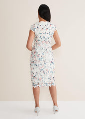 Petite Franky Floral Lace Dress - Ivory/Multi