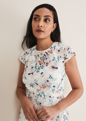 Petite Franky Floral Lace Dress - Ivory/Multi