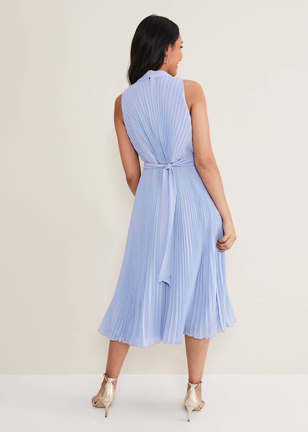 Petite Simara Pleated Midi Dress - Cornflower