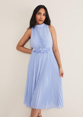 Petite Simara Pleated Midi Dress - Cornflower