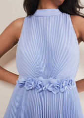 Petite Simara Pleated Midi Dress - Cornflower