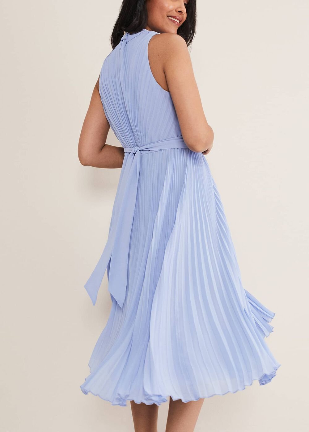 Petite Simara Pleated Midi Dress - Cornflower