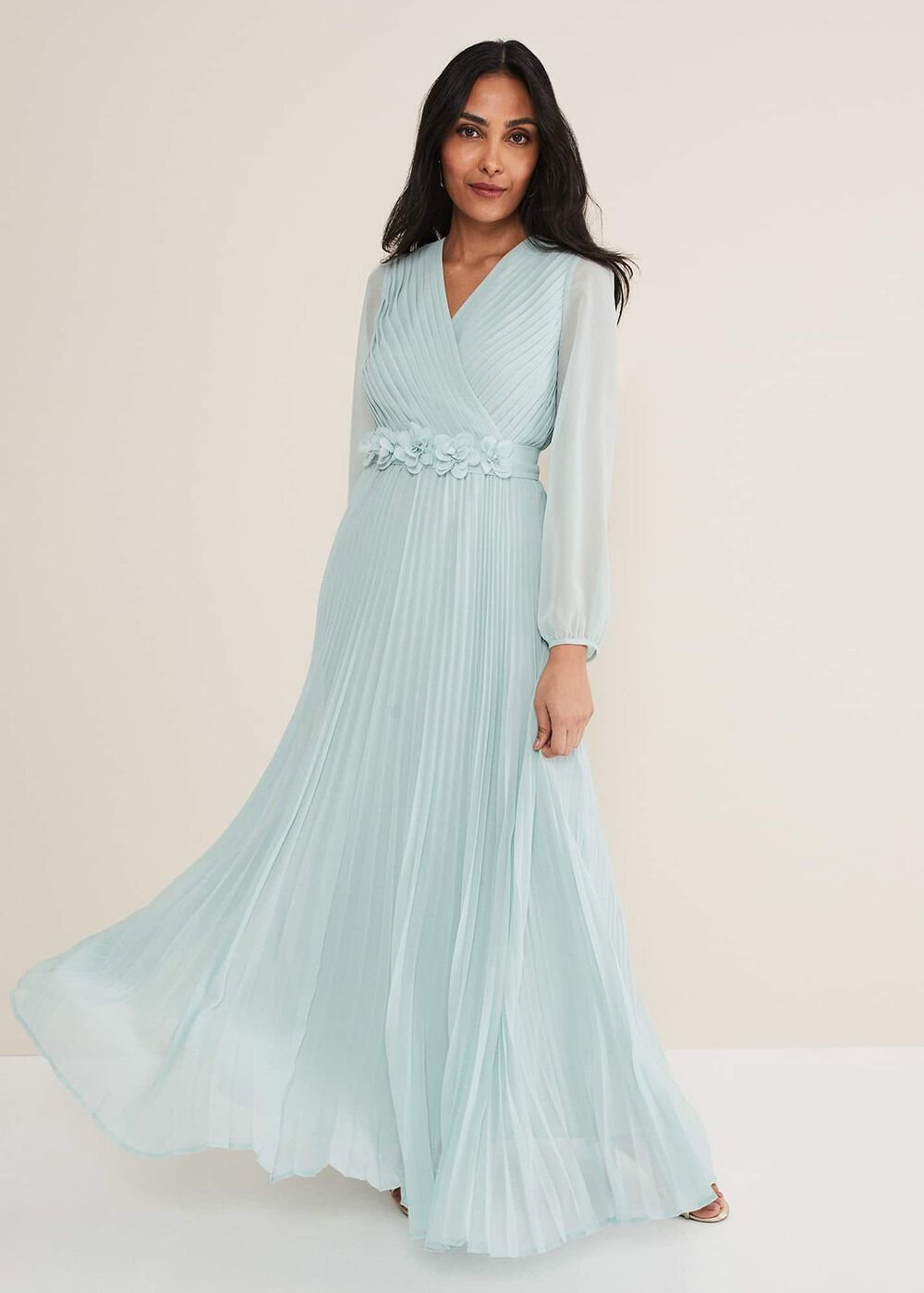 Petite Alecia Pleated Maxi Dress - Peppermint