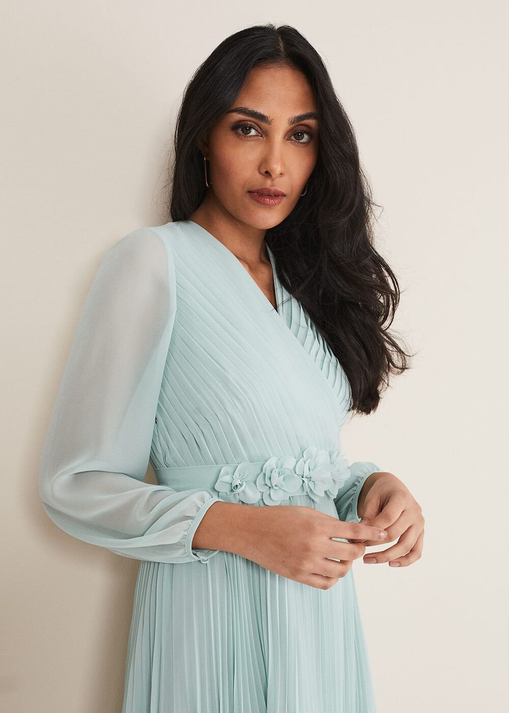 Petite Alecia Pleated Maxi Dress - Peppermint