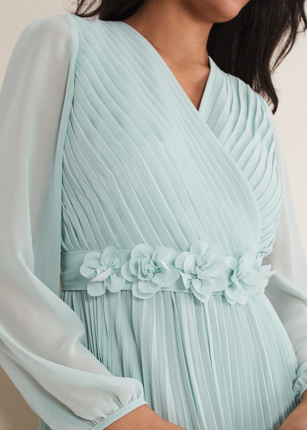 Petite Alecia Pleated Maxi Dress - Peppermint