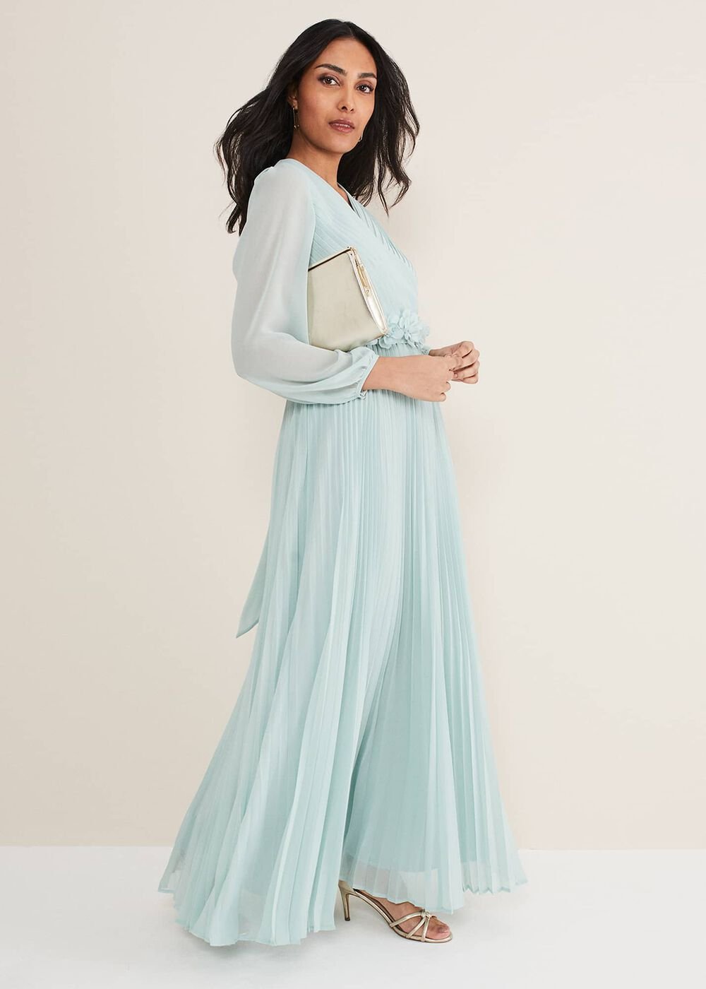 Petite Alecia Pleated Maxi Dress - Peppermint