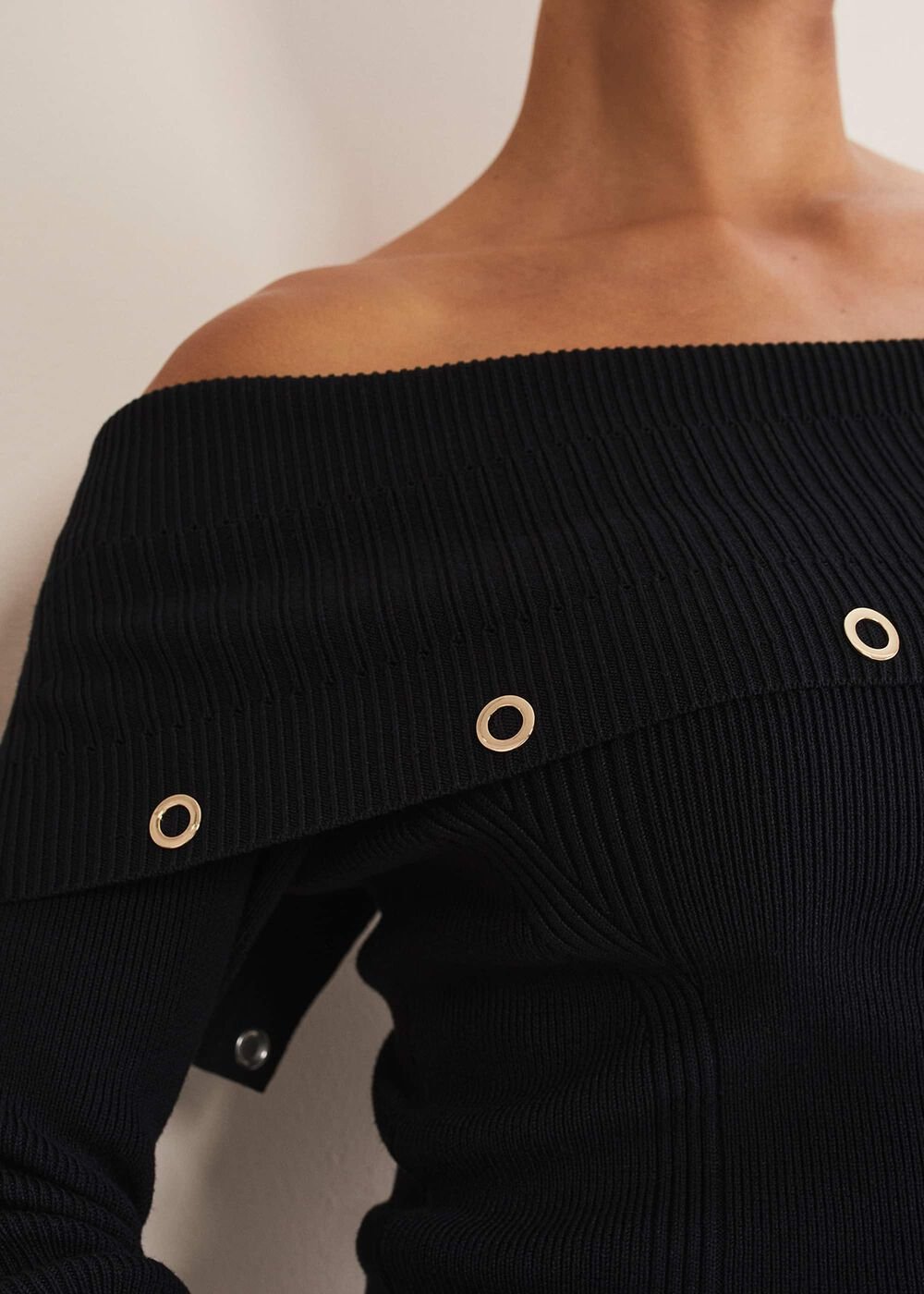 Mirelle Bodycon Bardot Midi Dress - Midnight