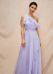Mia One Shoulder Maxi Dress - China Blue