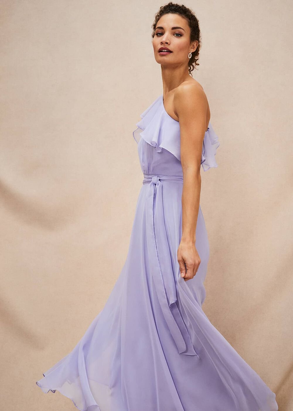 Mia One Shoulder Maxi Dress - China Blue