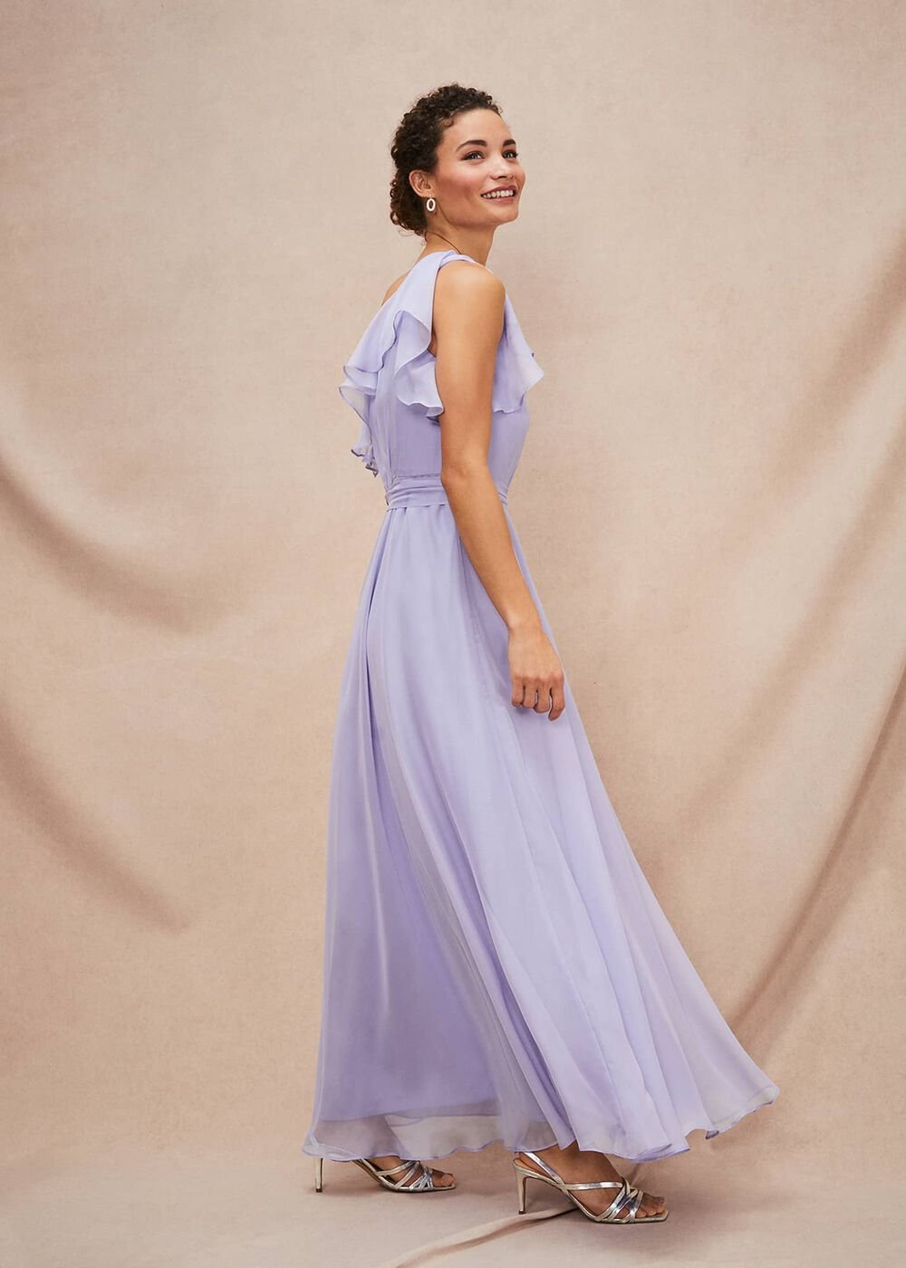 Mia One Shoulder Maxi Dress - China Blue