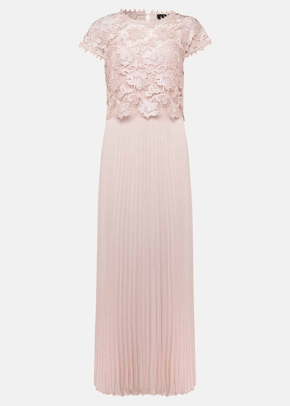 Petite Michelle Lace Pleated Maxi Dress - Antique Rose