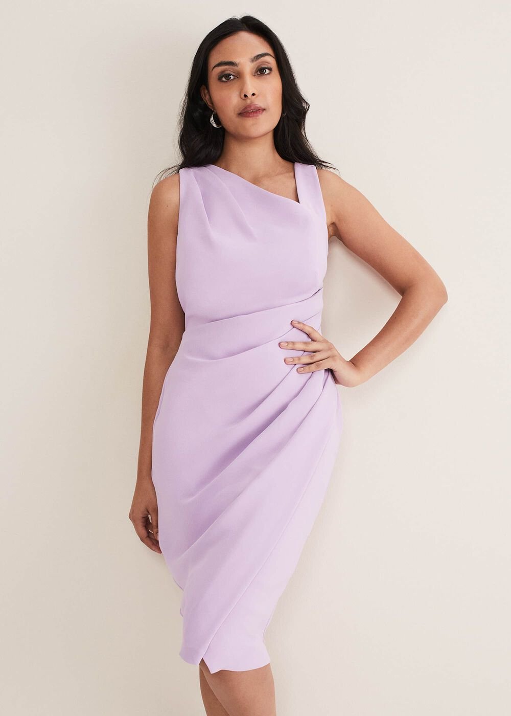 Petite Emmie Asymmetric Hem Dress - Crocus