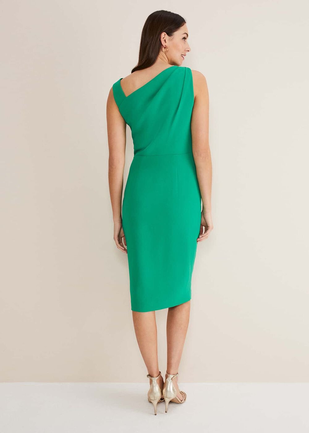 Emmie Asymmetric Hem Dress - Bright Green