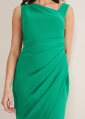 Emmie Asymmetric Hem Dress - Bright Green