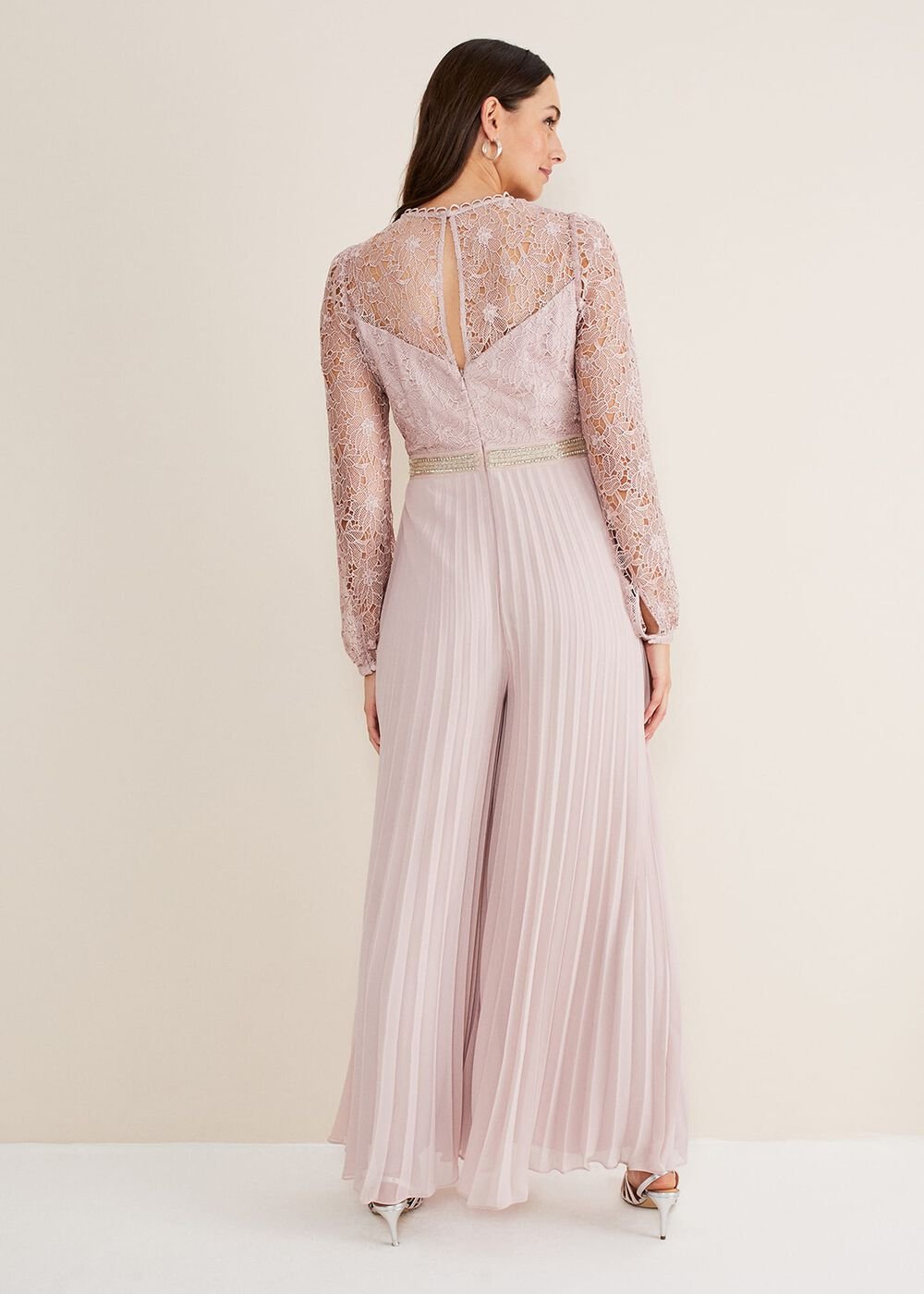 Isla Lace Wide Leg Jumpsuit - Antique Rose