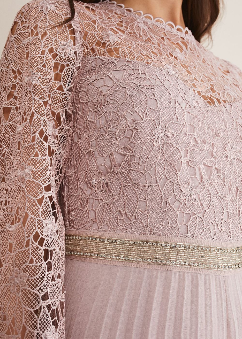 Isla Lace Wide Leg Jumpsuit - Antique Rose