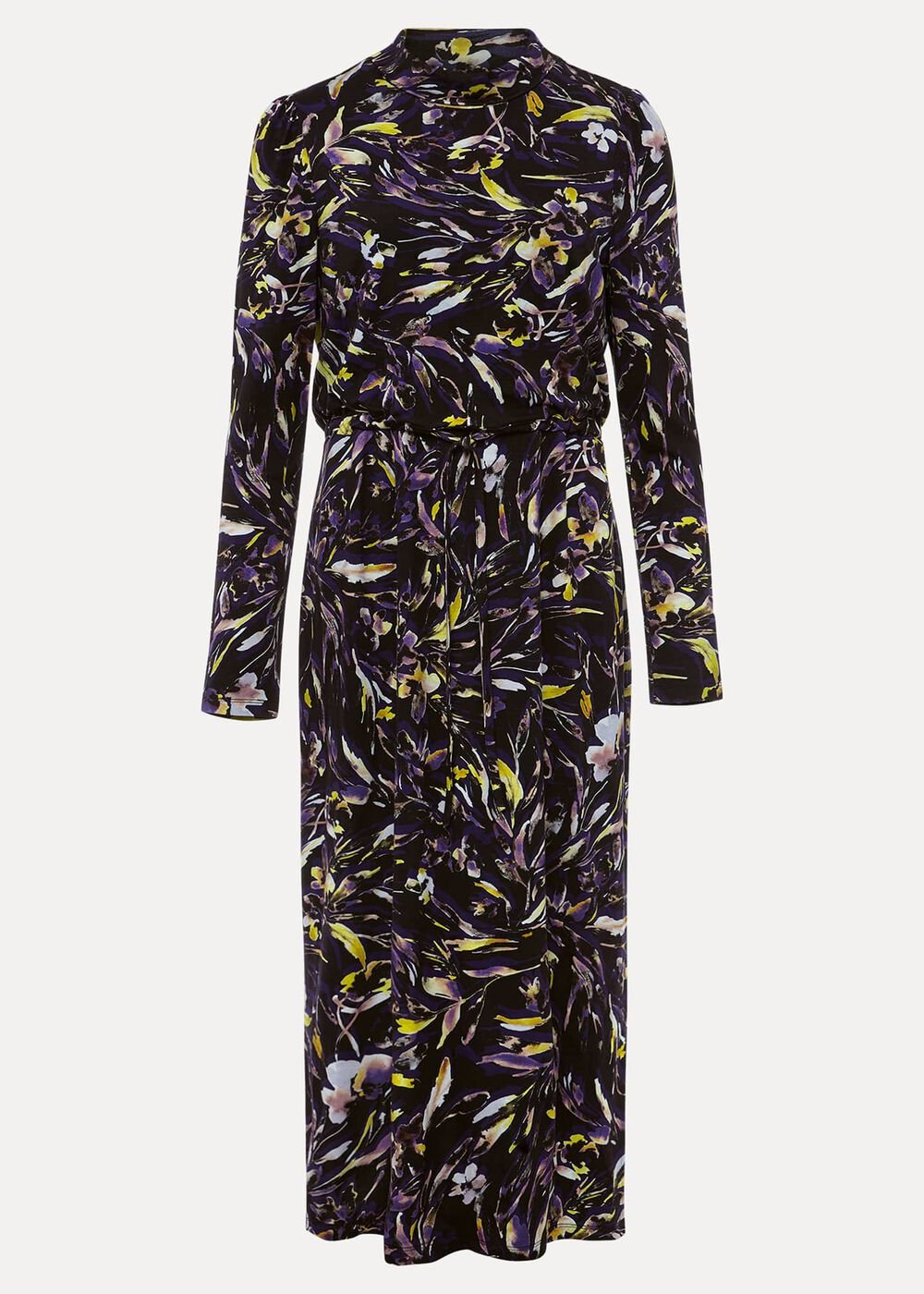 Zenobia Printed Jersey Dress - Blue/Chocolate