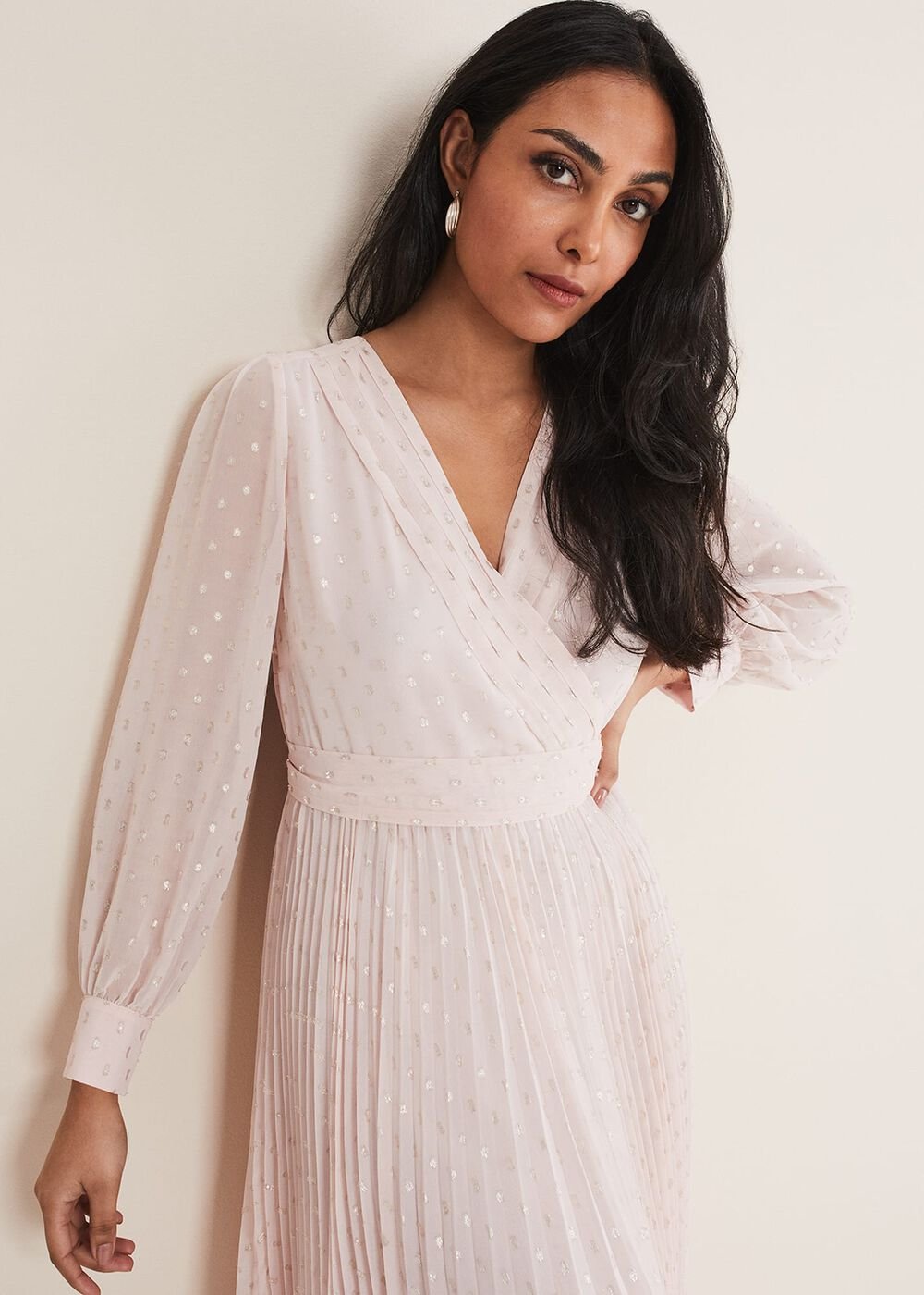 Petite Carmen Fil Coupe Maxi Dress - Antique Rose