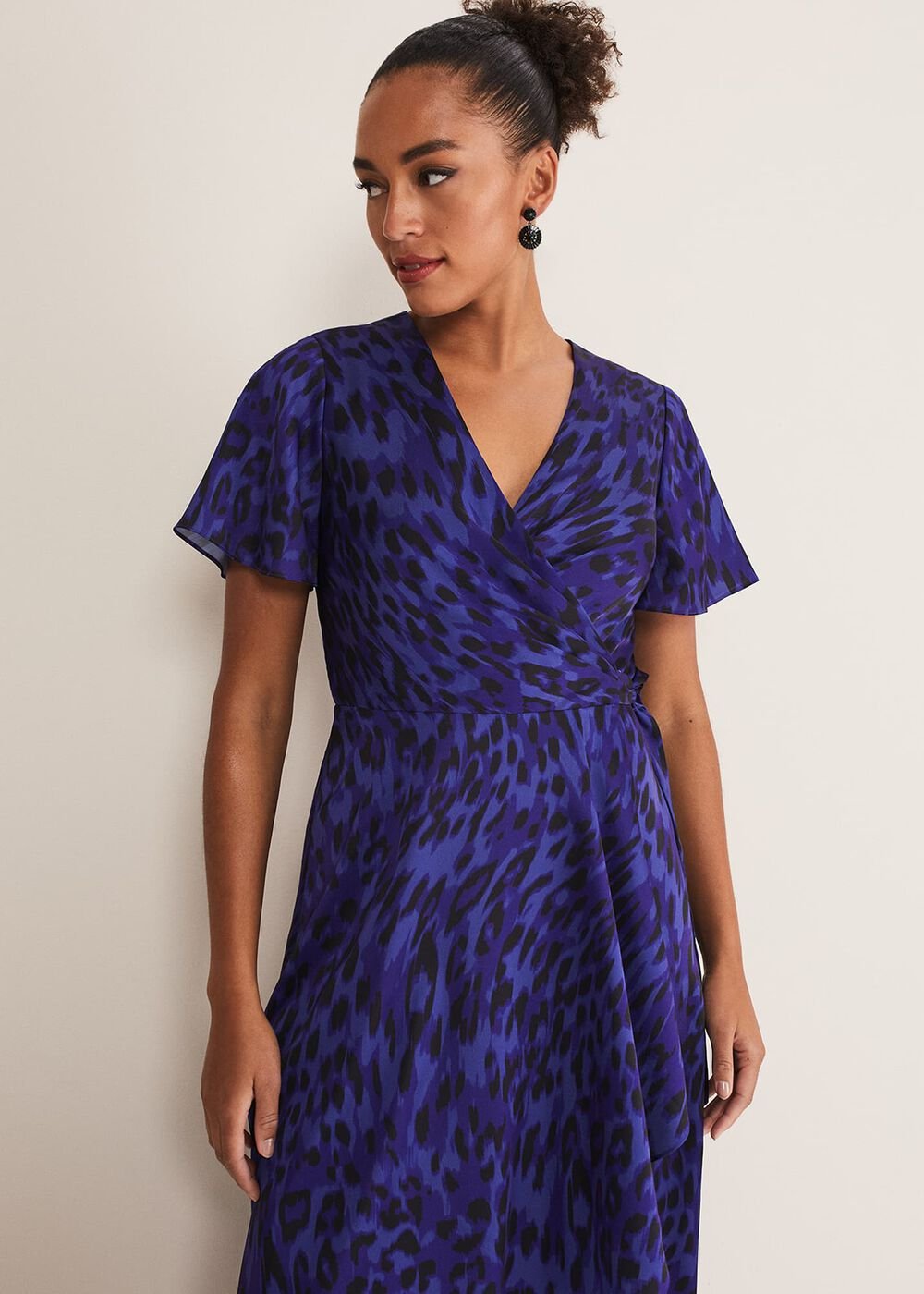 Colletta Print Wrap Dress - Ultra Violet