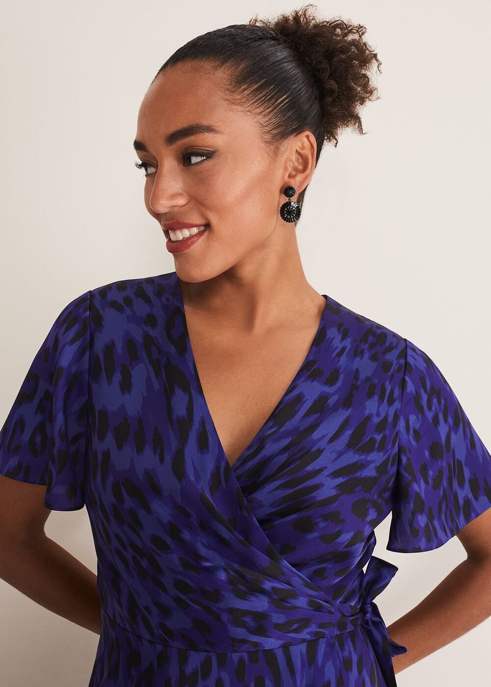 Colletta Print Wrap Dress - Ultra Violet