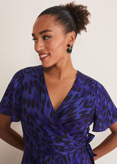 Colletta Print Wrap Dress - Ultra Violet