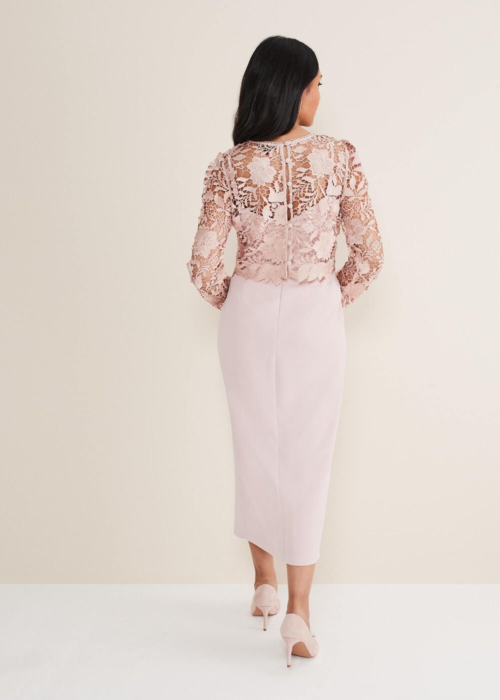 Petite Adeline Double Layer Dress - Antique Rose
