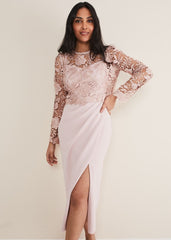 Petite Adeline Double Layer Dress - Antique Rose