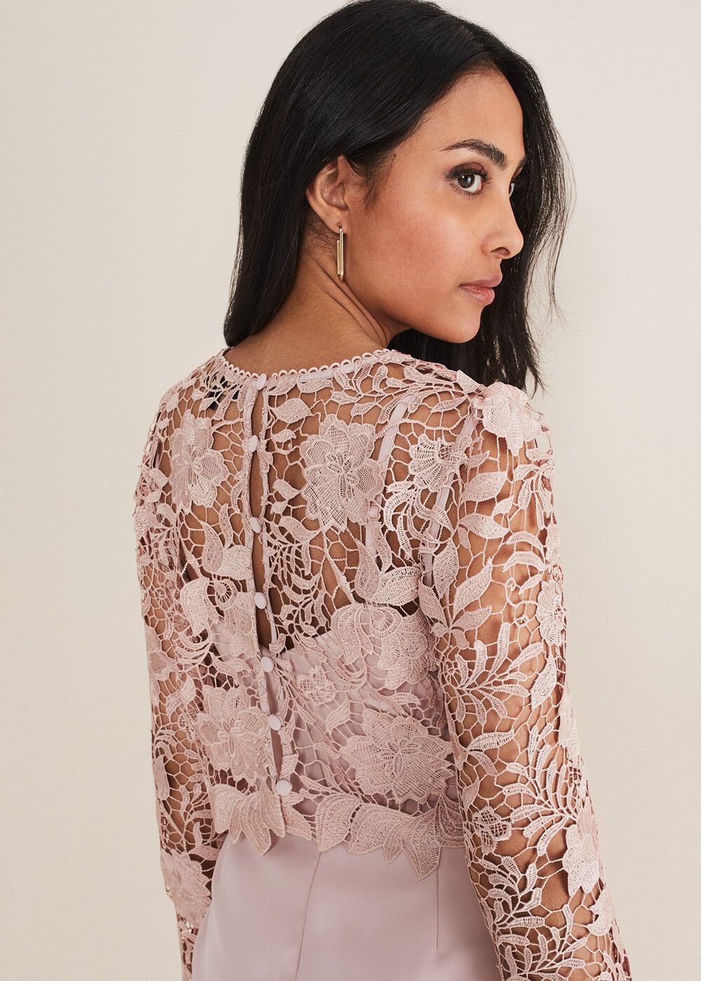 Petite Adeline Double Layer Dress - Antique Rose
