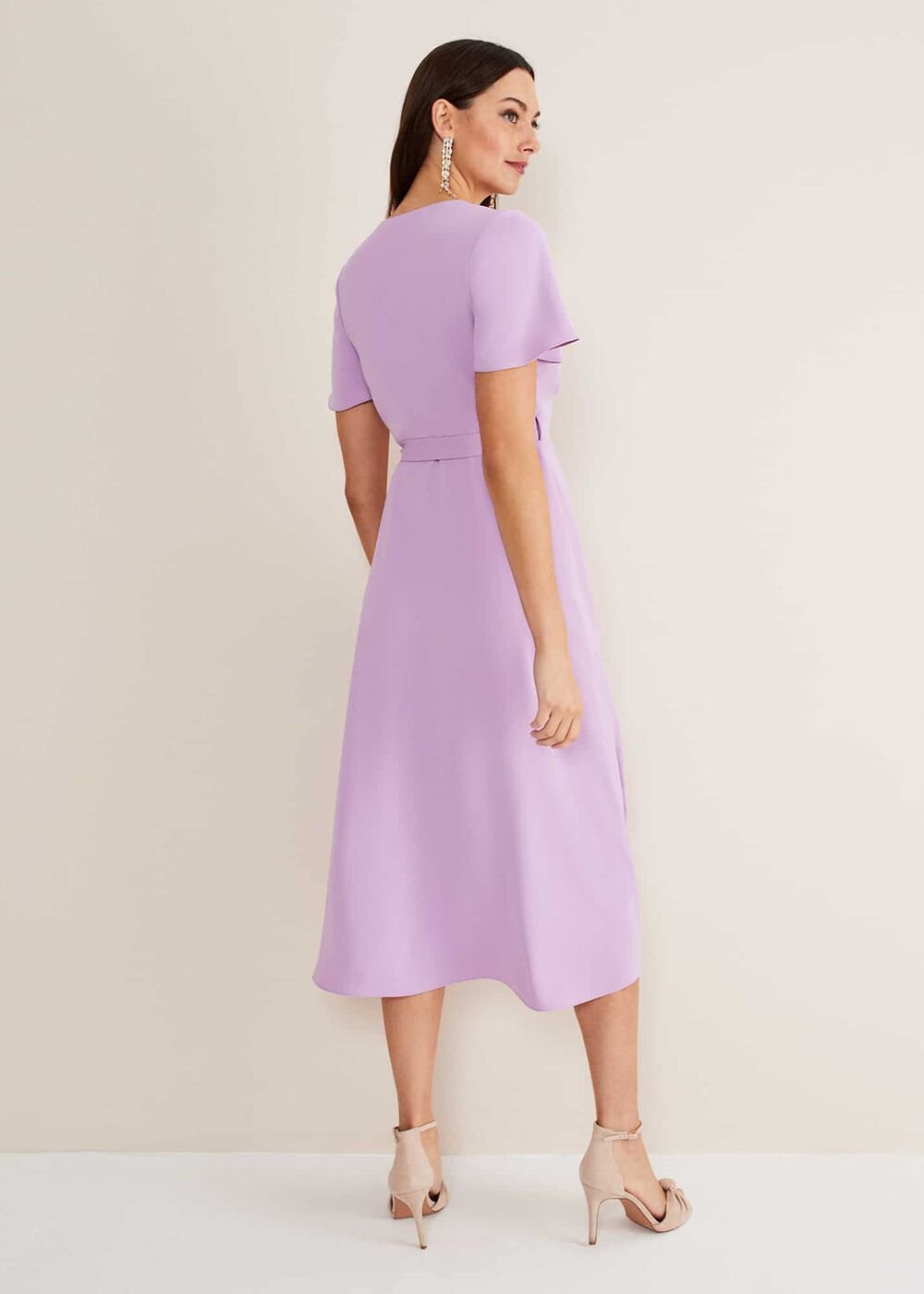 Julissa Ruffle Wrap Midi Dress - Crocus