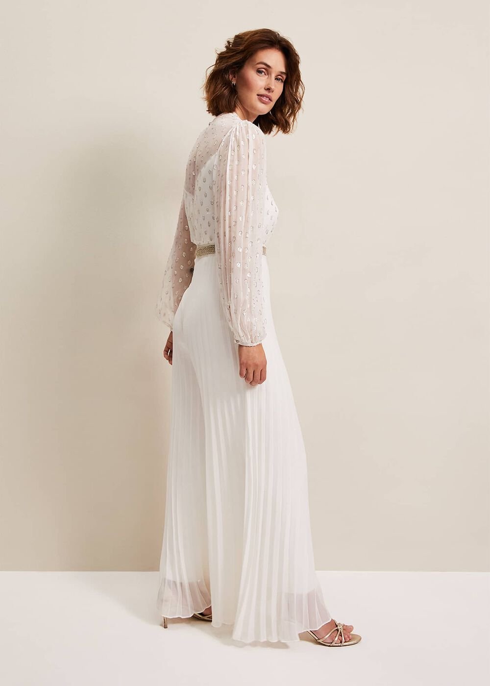 Larissa Pleated Jumpsuit - Ivory