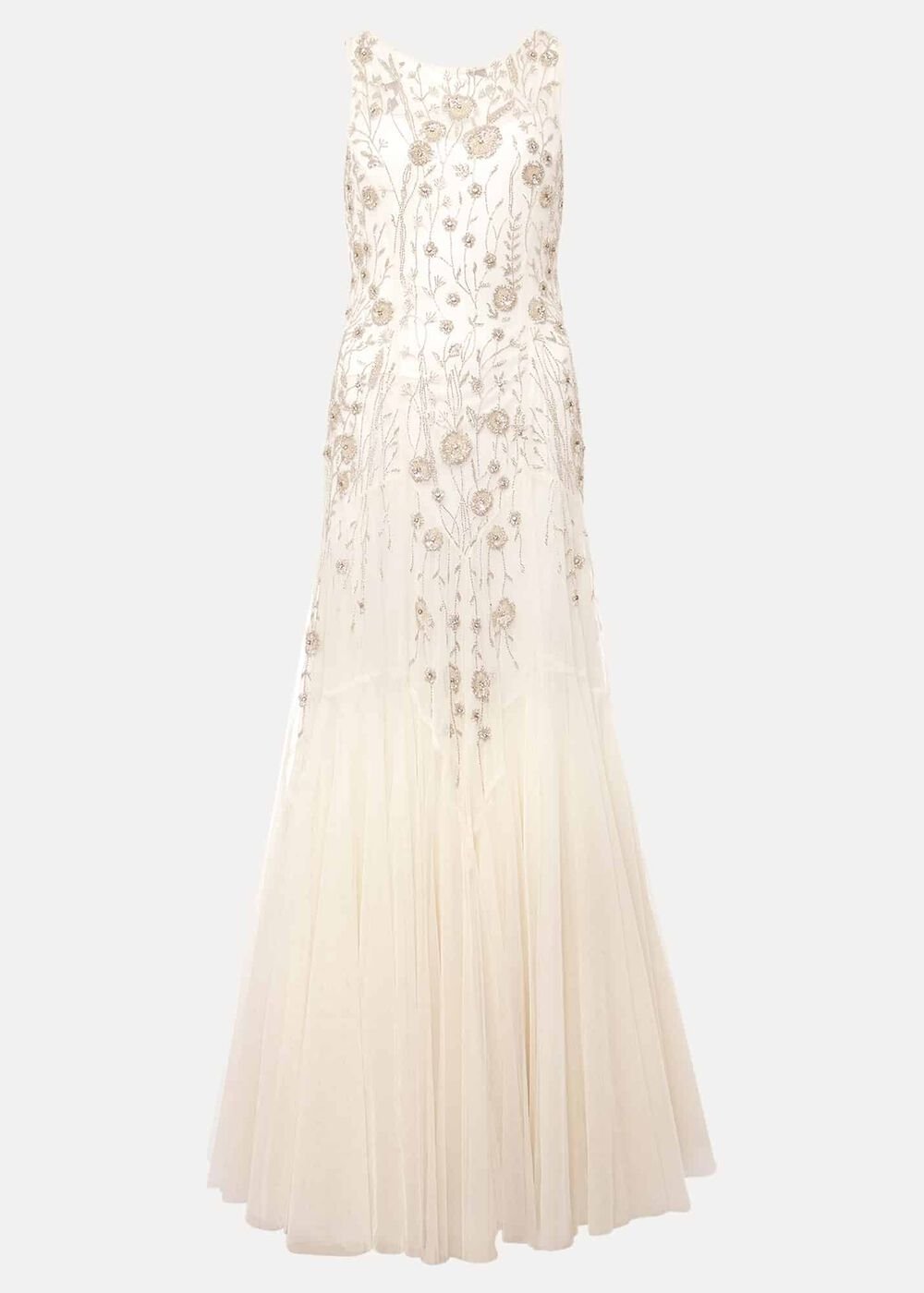 Milana Beaded Tulle Maxi Wedding Dress - Parchment