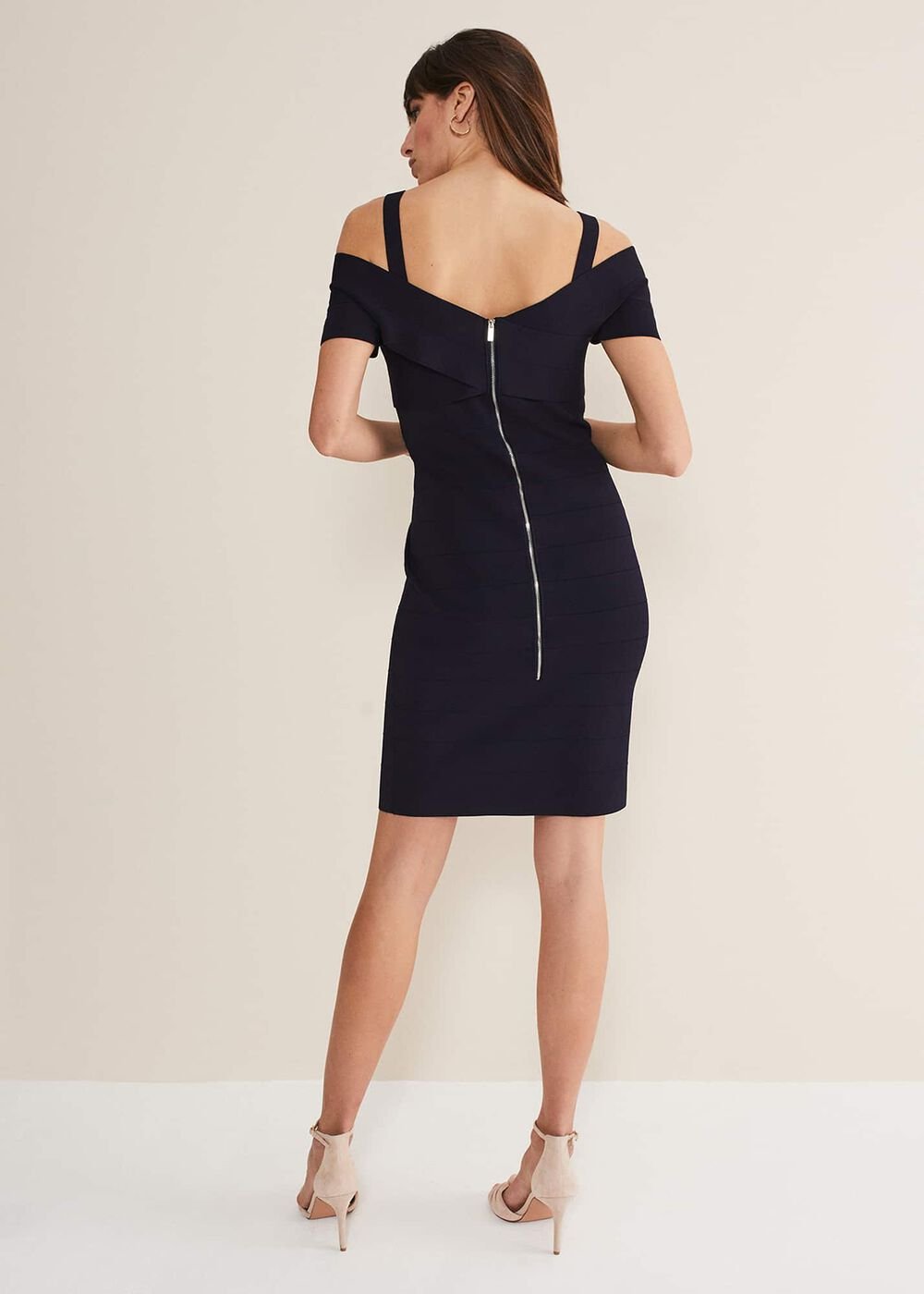 Zella Knitted Bandage Dress - Navy