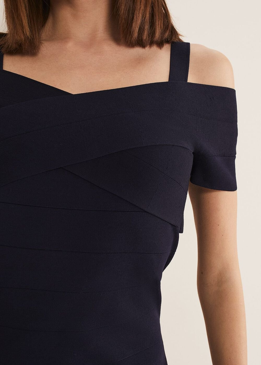 Zella Knitted Bandage Dress - Navy