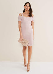 Zella Knitted Bandage Dress - Antique Rose