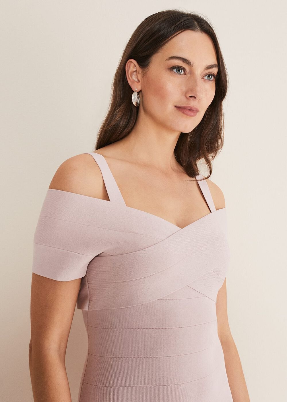 Zella Knitted Bandage Dress - Antique Rose