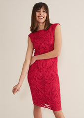 Tania Tapework Mini Dress - Raspberry