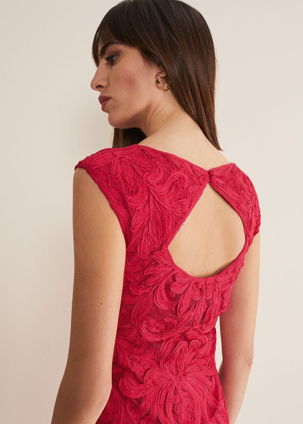 Tania Tapework Mini Dress - Raspberry