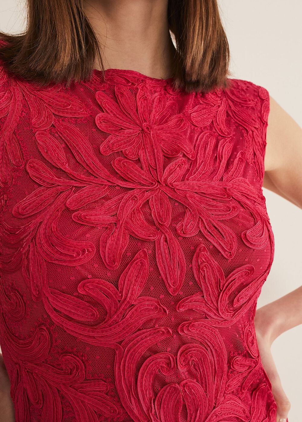 Tania Tapework Mini Dress - Raspberry