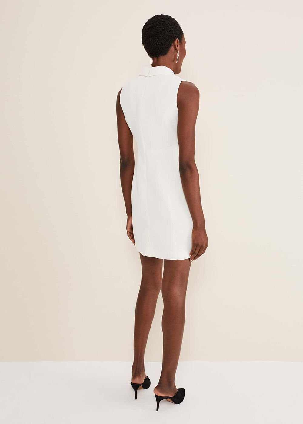 Lolicia Sleeveless Tux Dress - White