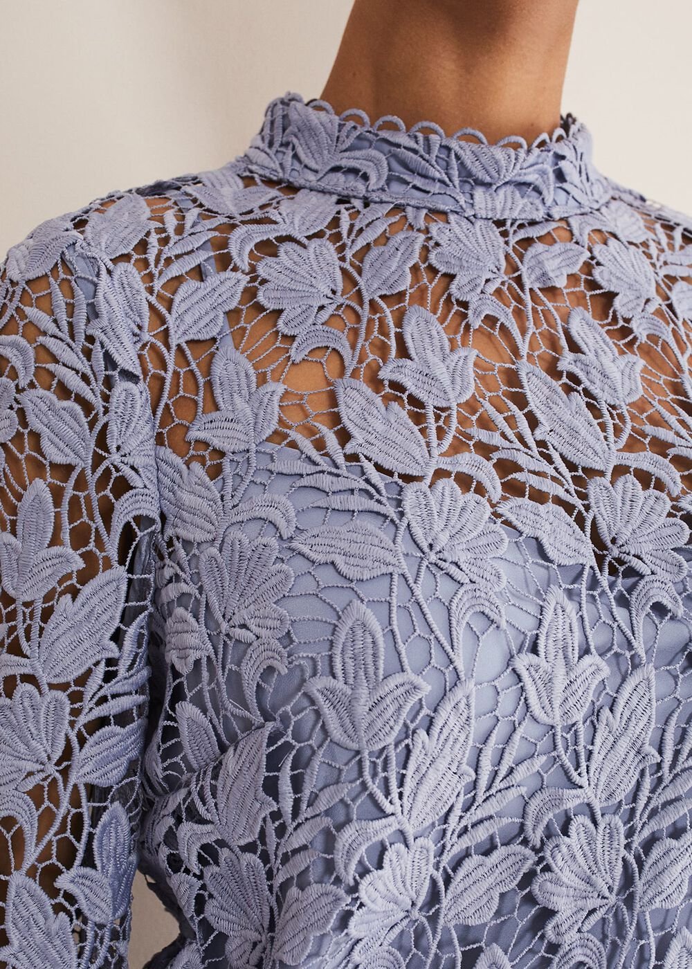 Verity Floral Lace Dress - Cornflower