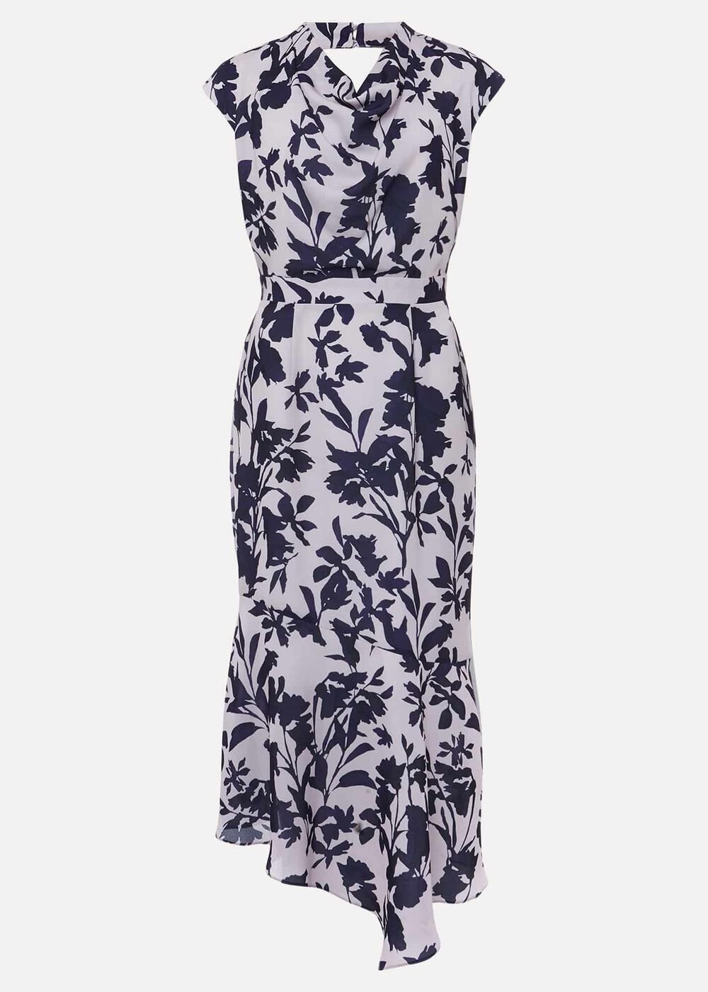 Willow Floral Cowl Neck Midi Dress - Latte/Multi