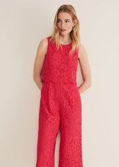 Dora Lace Jumpsuit - Raspberry