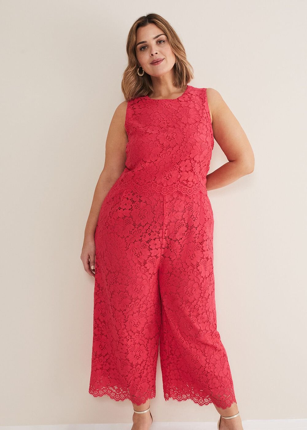 Dora Lace Jumpsuit - Raspberry