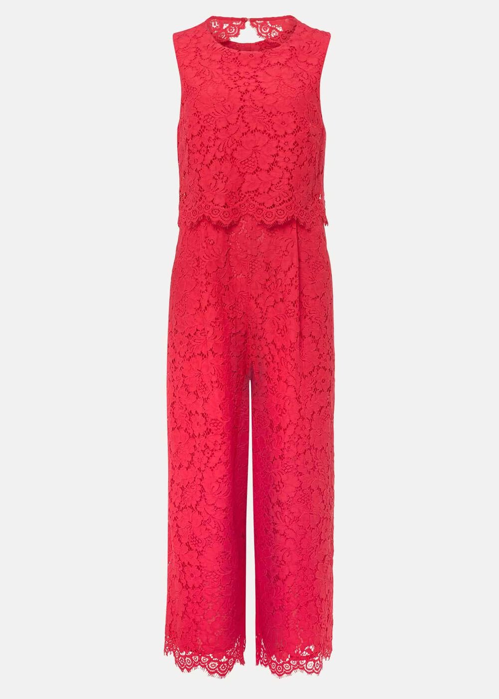 Dora Lace Jumpsuit - Raspberry